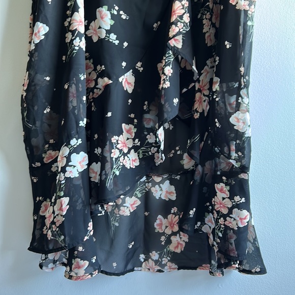 Floral High Low Wrap Skirt 2X - Picture 2 of 5